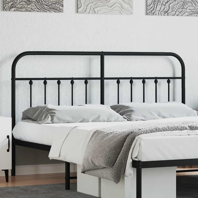 vidaXL - Vervangend - hoofdbord - metaal - zwart - 160 - cm