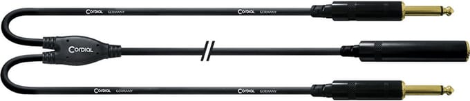 Cordial CFY 0.3 GPP tussenstuk voor kabels 2x 6.3mm 6.3mm Zwart