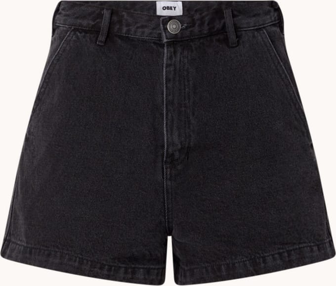 Obey korte spijkerbroek - Straight fit - Zwart -  Maat 27