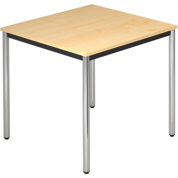 Vergadertafel DR12 »Barcelona« 80x80 cm vierkant onderstel zilver