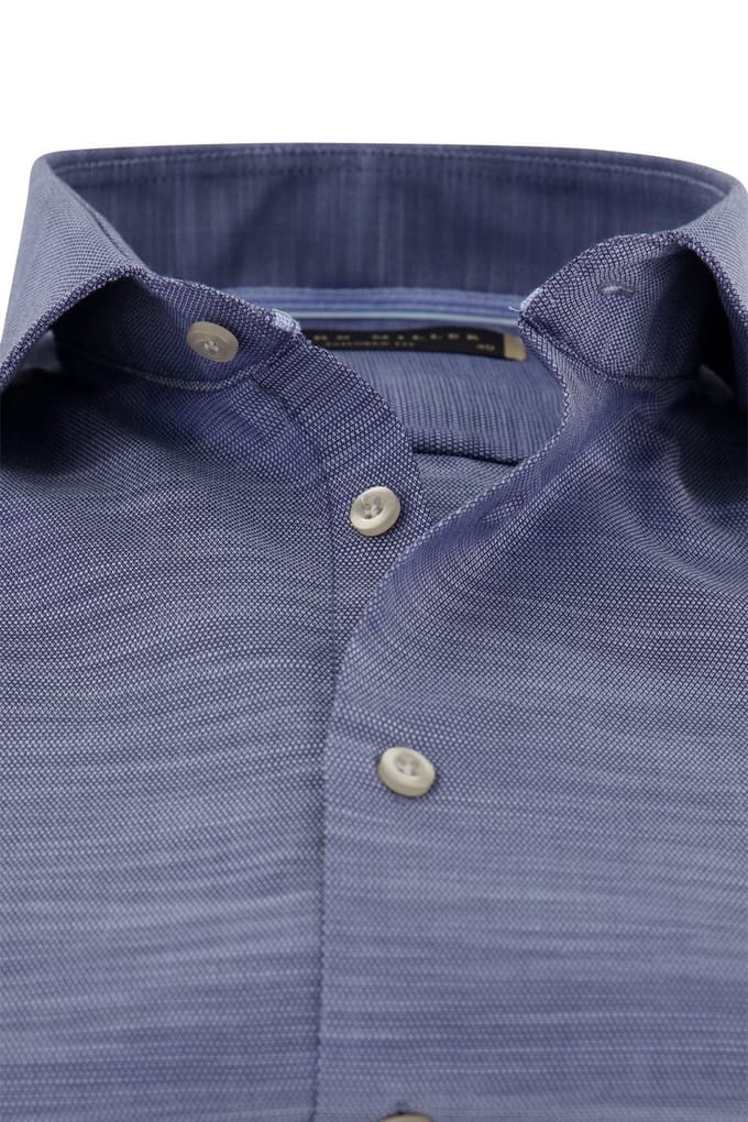John Miller business overhemd normale fit blauw gemêleerd