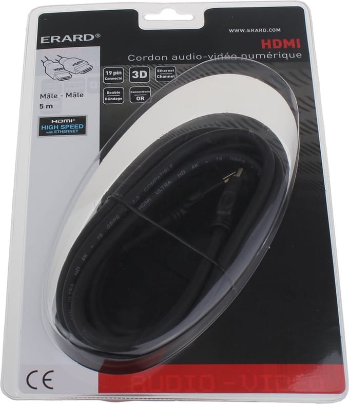 Erard 727882 HDMI kabel 5 m HDMI Type A (Standaard) Zwart