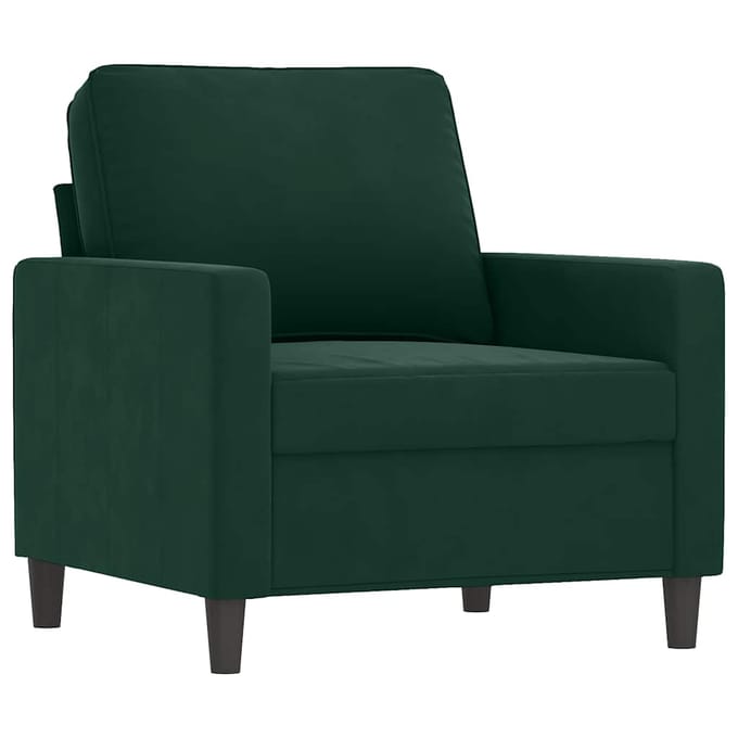 vidaXL - 3-delige - Loungeset - met - kussens - fluweel - donkergroen