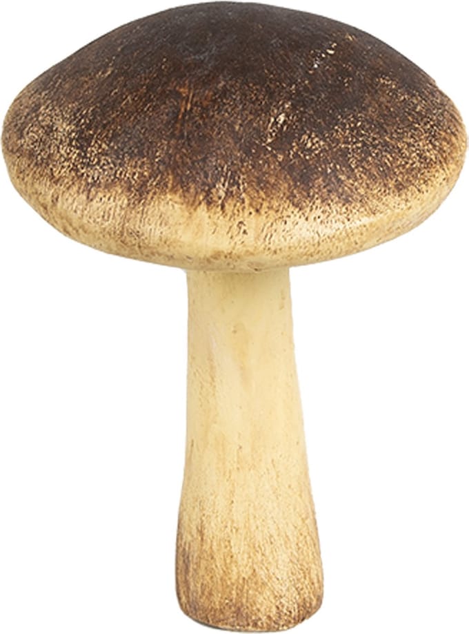 Clayre & Eef Decoratie Paddenstoel Ø 9x12 cm Bruin Beige Polyresin Herfst decoratie