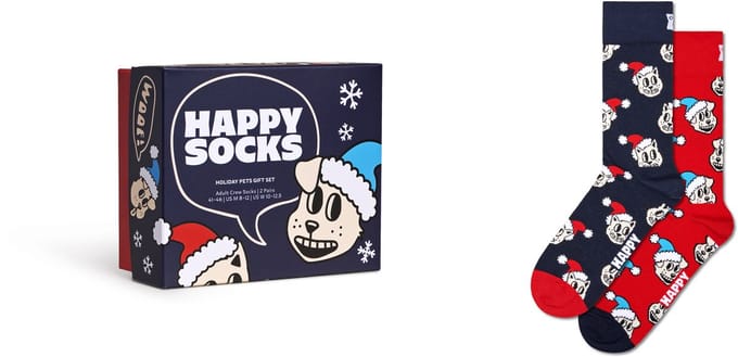 Happy Socks - 2-Pack Holiday Cat & Dog Gift Set - Unisex - Sokken