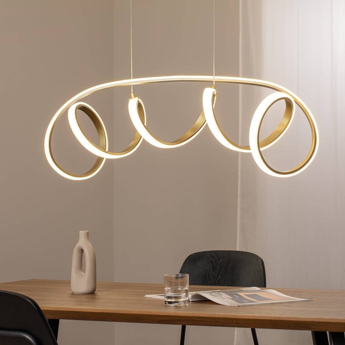 ONLI Kira LED hanglamp, goudkleurig, lengte 102 cm, 4000 K