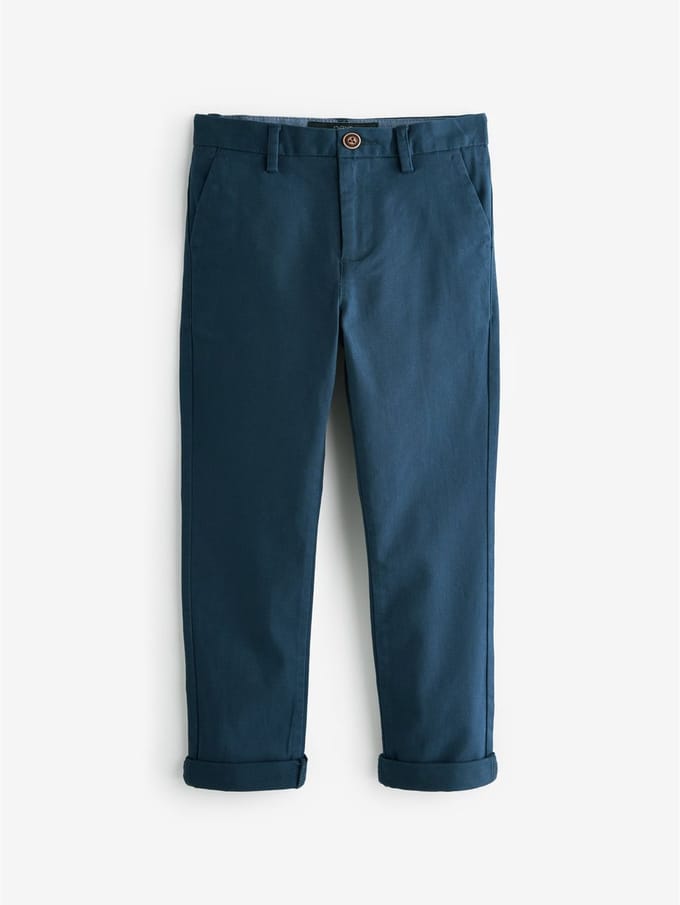 Next - Jongens - Stretch chinobroek met standaard pasvorm - Blauw