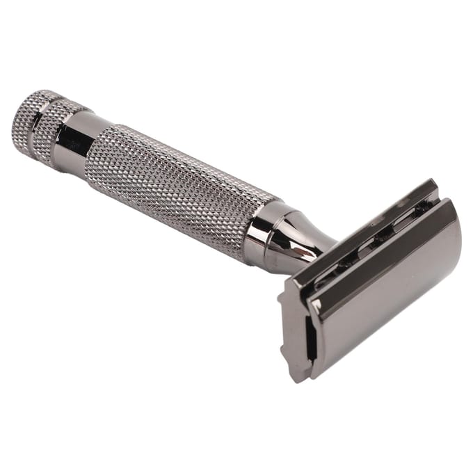 Dubbelsnijdend Veiligheidstrimmer Comfortabele Grip Handmatige Veiligheidsbaardtrimmer Professioneel Roestvrij gray