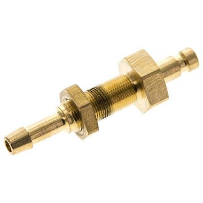 Messing DN 2.7 (Micro) Luchtkoppeling Insteeknippel 4 mm Slangpilaar Schotkoppeling