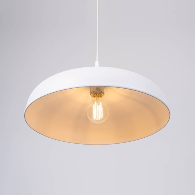 Sollux Lighting Hanglamp Gina - 74x38x38cm - E27 - wit - staal