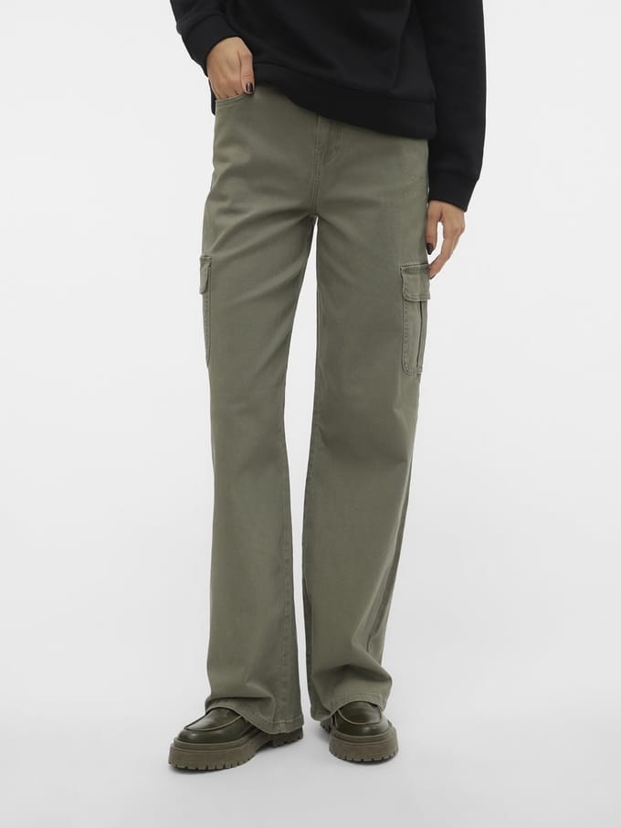 VERO MODA - VMTESSA HR WIDE CARGO PANTS - Dames - Jeans