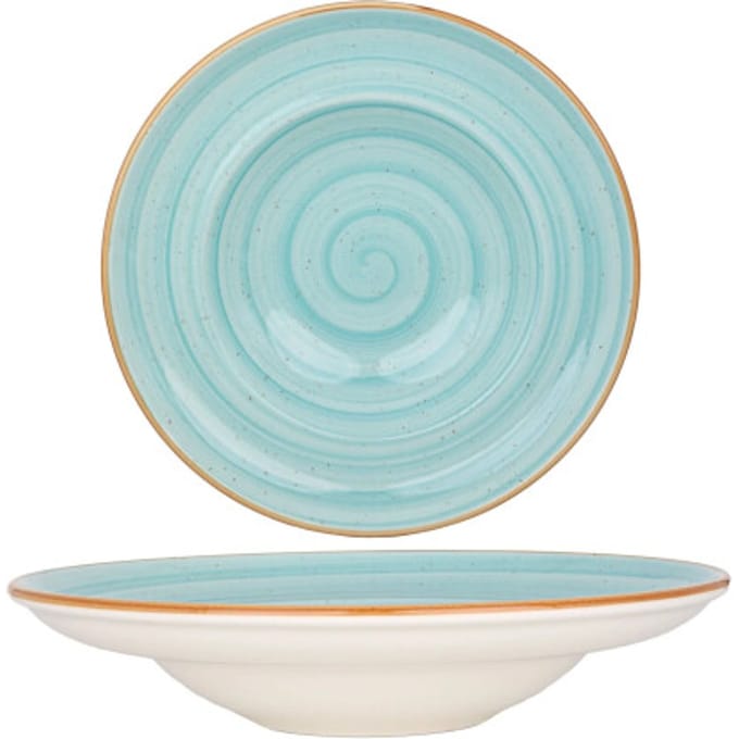 Bonna Pastabord - Aqua - Porselein - 30 cm (550cc) - set van 2