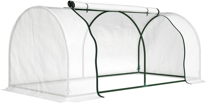 REDOM - Kweekkas - Met Ritssluiting En PE-Afdekking - Voor Buiten - Staal En Polyethyleen - Wit - 200 X 100 X 80 Cm