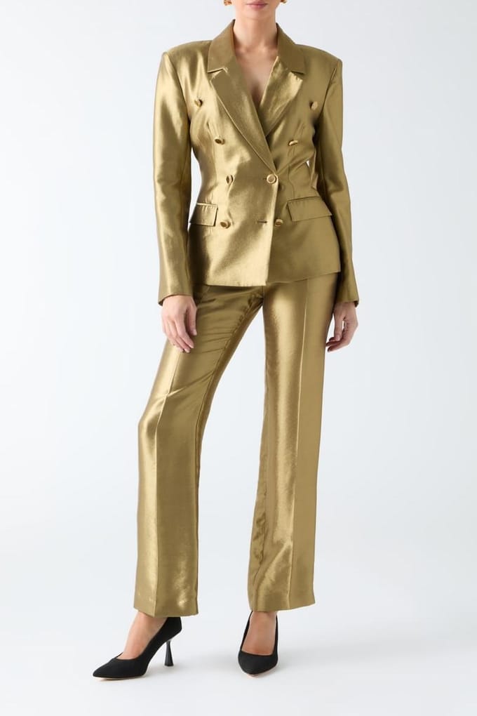 GUESS Milla Pant Antique Gold Multi Taglia: 48 | Pantaloni da completo Outlet | Donna | Giallo