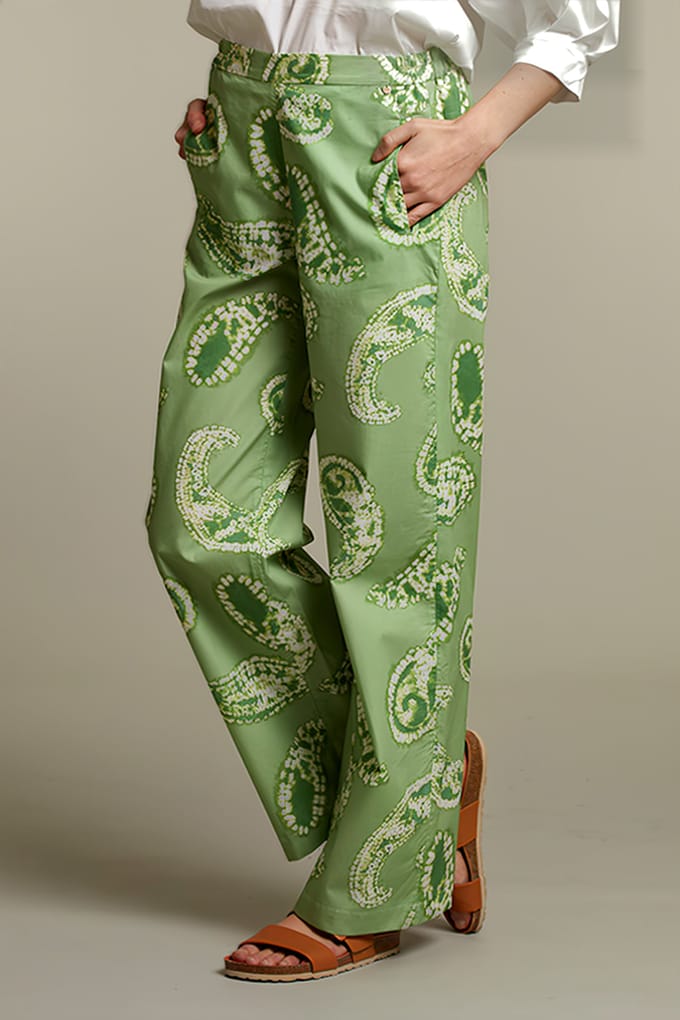 River Woods Green Paisley Pants Größe: 38 | Ausgestellte Hosen Outlet | Damen | Grün
