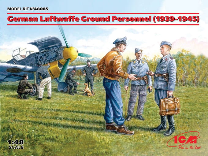 ICM Modelbouwpakket Militaire voertuigen - 48085 German Luftwaffe Ground Personnel (1939-1945) Plastic - 1:48 - Modelbouw