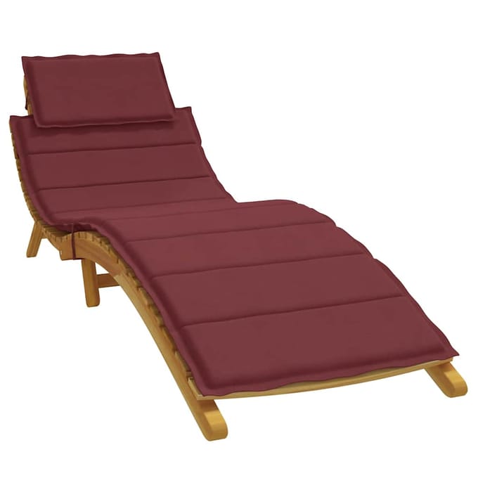 vidaXL - Ligbedkussen - 186x58x4 - cm - stof - gemêleerd - wijnrood