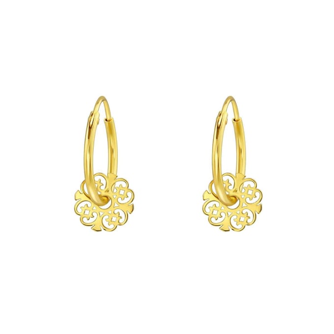 Montebello Oorbellen Berda - 925 Zilver Verguld - Vintage - 8mm - ∅12mm