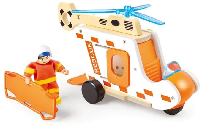 Houten ambulance helikopter - Hape - vanaf 24 maanden