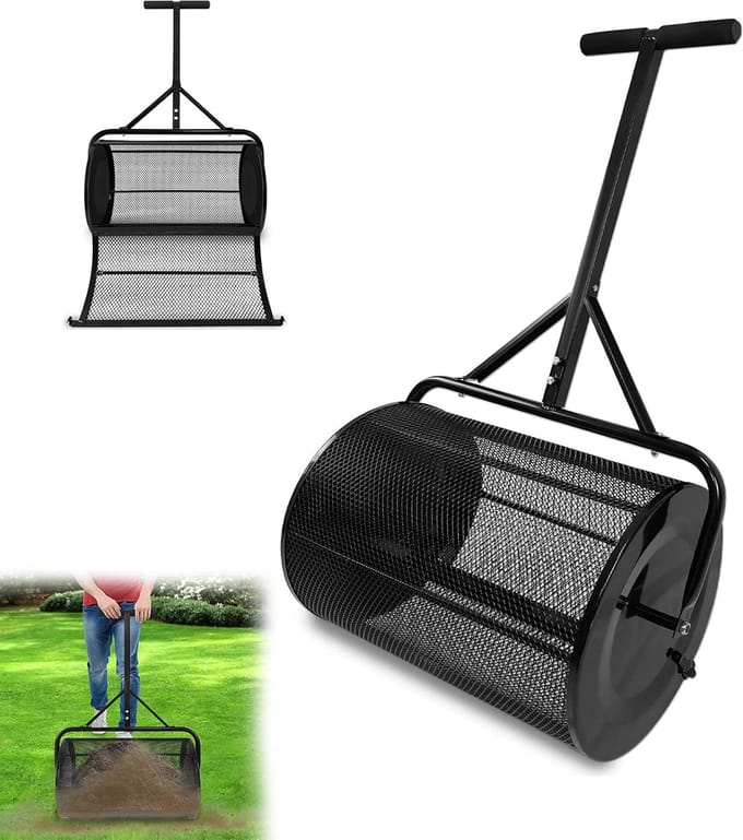 Compoststrooier - Strooiwagen Tuin - Gazon Bemesten - Grote Capaciteit - 80 Liter - Zwart