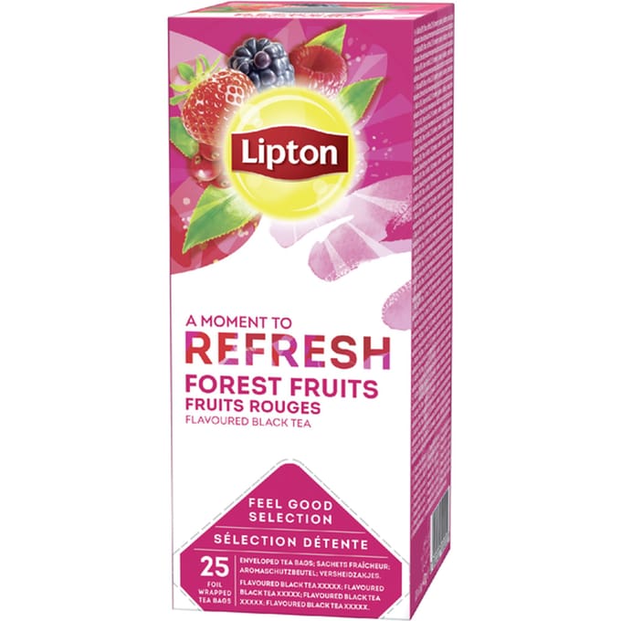 Lipton Refresh Zwarte Thee Bosvruchten - doos 25 theezakjes