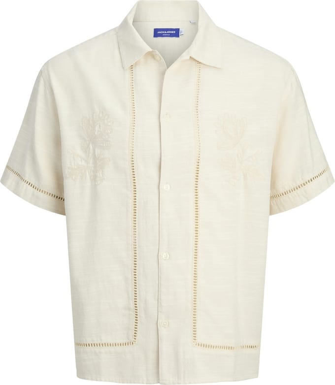 JACK&JONES - JORGREENWICH EMB SHIRT SS - Heren - Overhemden