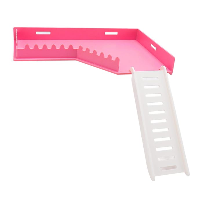 Hamster Platform Veilig Speelgoed voor Beweging Plastic Hamster Staand Platform met Ladder voor Cavia pink