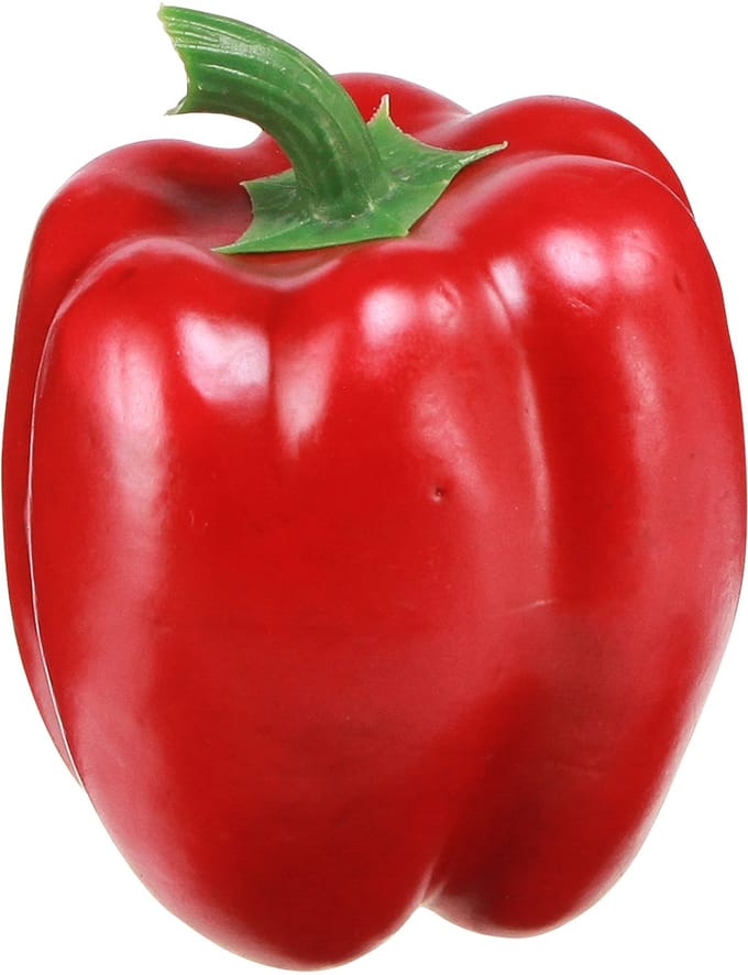 Decoratieve rode paprika, replica, hoogte 10 cm