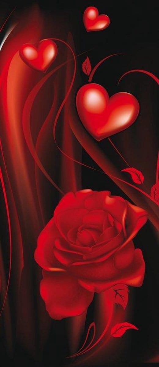 Heart Rose Abstract Photo Wallcovering