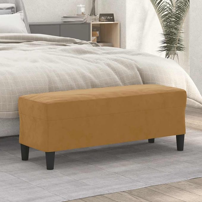 vidaXL - Bankje - 100x35x41 - cm - fluweel - bruin