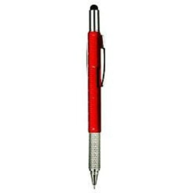 6 in 1 Multifunctionele Balpen met Moderne Handheld Tool Meetinstrument Technische Liniaal Schroevendraaier Touchscreen Stylus Waterpas geel