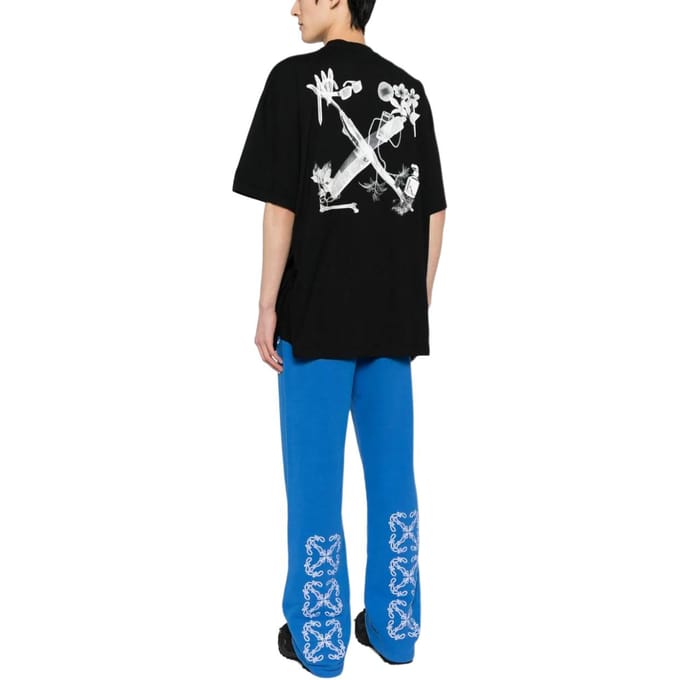 Off-White T-shirt met korte mouwen Zwart/Grijs Heren Tops OMAA161S24JER0021006 XXL gray