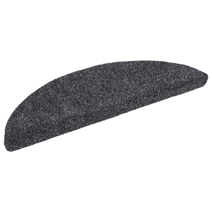 vidaXL - Trapmatten - Zelfklevend - 5 - stuks - 56x17x3 - cm - Donkergrijs - Halfrond
