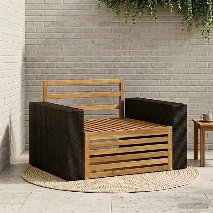 vidaXL - Buiten - Midden - Sofa - Naturel