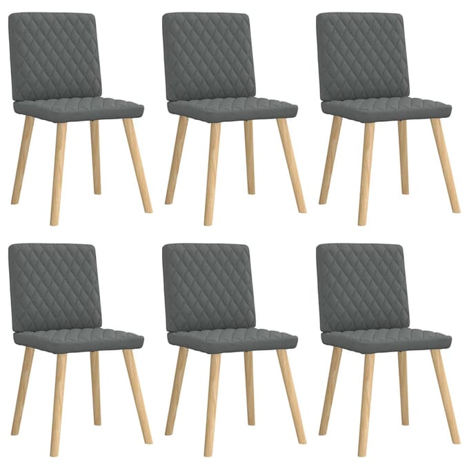 vidaXL - Eetkamerstoelen - 6 - st - stof - donkergrijs