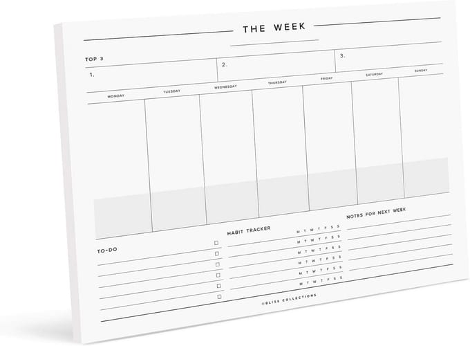 Ongedateerde Weekplanner en Dagkalender Afscheurblok - Groot Formaat Takenlijst en Gewoontetracker