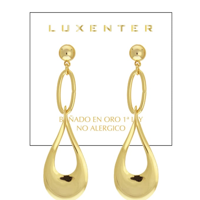 Boucles d'oreilles Luxenter Nkara et plaqué or 18k beige