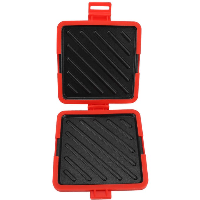 Magnetron Toastie Sandwich Maker Magnetron Toaster met Verstelbare Siliconen Bandjes Nee L rood