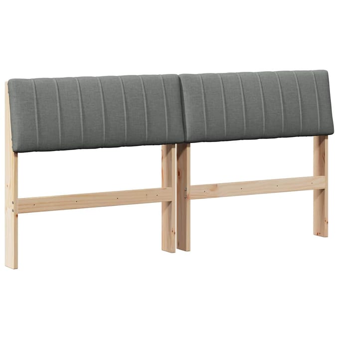 vidaXL Gestoffeerd hoofdbord Donkergrijs 160 cm Massief grenenhout