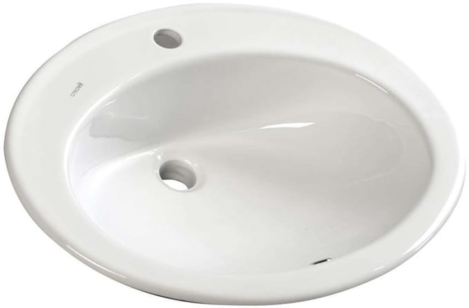 Sapho Tropico - Verzonken wastafel 58x46 cm, met overloop, kraangat, wit TP230