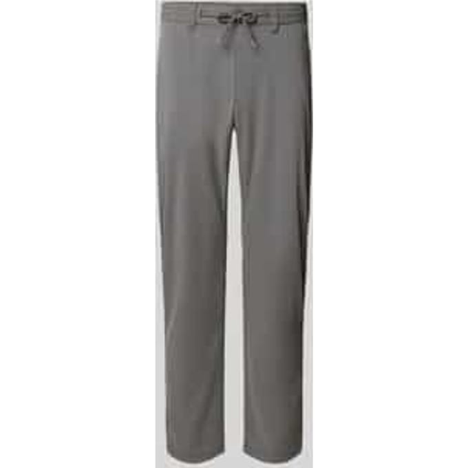 tapered fit stoffen broek met tunnelkoord