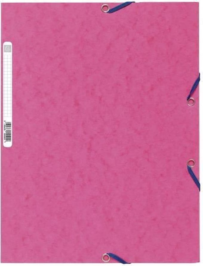 Exacompta Elastomap 3 kleppen in glanskarton 400g/m2 - A4 - Roze - 55520E