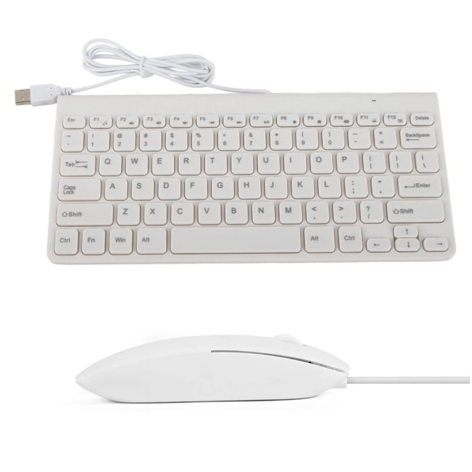 Ultradun USB Bekabeld Toetsenbord Optische Muis Muizen Set Combo voor PC Laptop wit