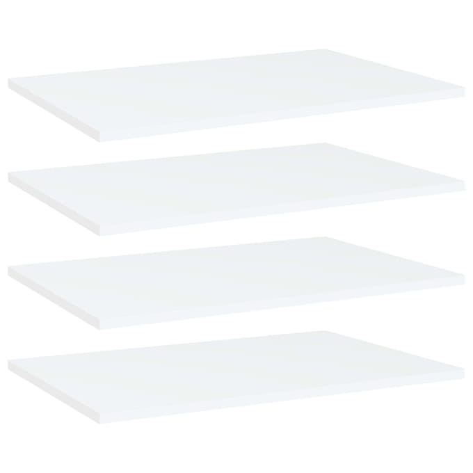 vidaXL - Wandschappen - 4 - st - 60x40x1,5 - cm - bewerkt - hout - wit