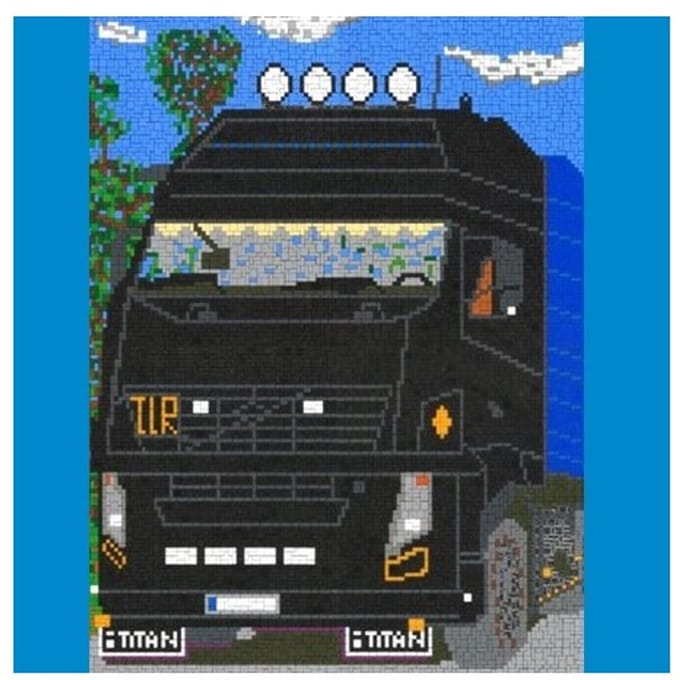 Stickit vrachtwagen met metallic steentjes, ca. 7.750 steentjes, compatible met Ministeck