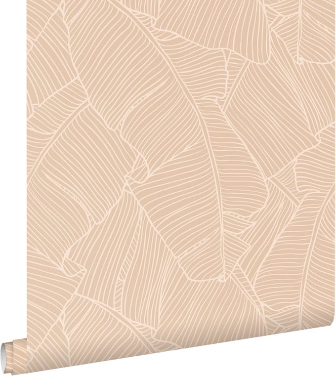 ESTAhome behang bladeren zand beige - 50 x 900 cm - 130932
