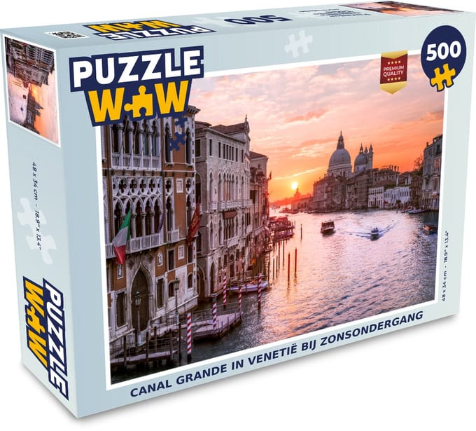 Puzzel Boot - Water - Zon - Venetië - Legpuzzel - Puzzel 500 stukjes