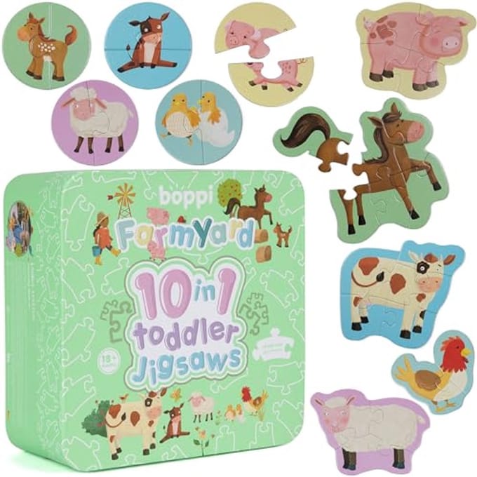 10-in-1 Progressieve Peuterpuzzels - Boerderijdieren