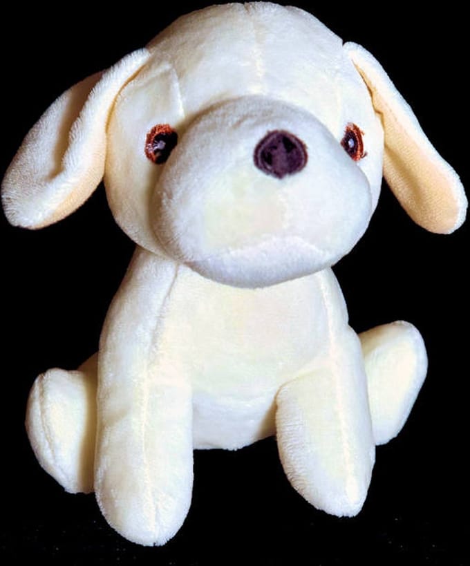 Knuffelhond knuffel hond Beige 12 cm
