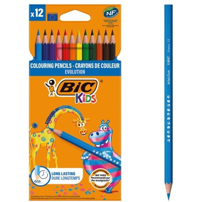 BIC Kids Evolution ECOlutions Kleurpotloden - Diverse Kleuren, Verpakking van 12